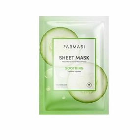 FARMASi Soothing Fabric Face Mask with Cucumber, 28g/0.99oz - Hydrating, Refreshing, Moisture, Daily Use, Skincare, Natural Cucumber Extract, Non-Greasy, Moisturizing, Sensitive Skin Care, Soothing