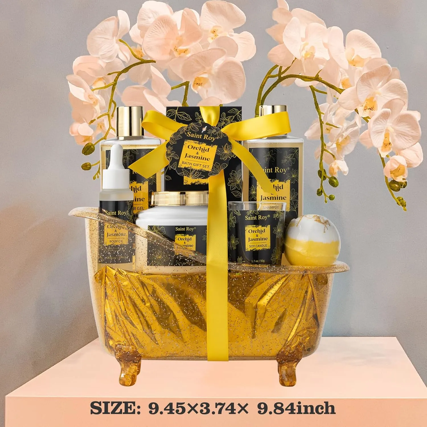 Fathers Day Gifts for Men Dad gift Spa gift basket Body & Skin Care Set, Spa Kit, Self-care Gifts, Spa Collection Gift Basket, Orchid Jasmine Bath and Body Gift Pampering Spa Gifts Mother's Day Gift