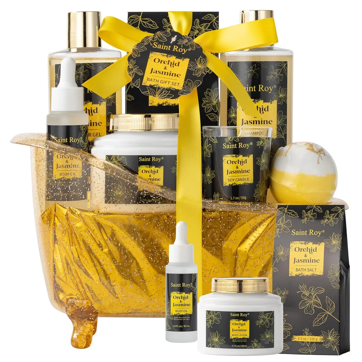 Fathers Day Gifts for Men Dad gift Spa gift basket Body & Skin Care Set, Spa Kit, Self-care Gifts, Spa Collection Gift Basket, Orchid Jasmine Bath and Body Gift Pampering Spa Gifts Mother's Day Gift