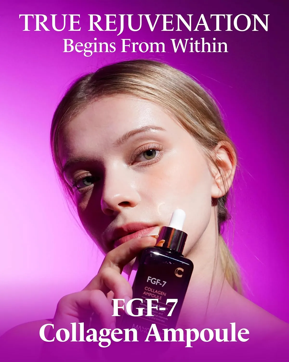 FGF-7 Collagen Ampoule | Firming Serum for Face w/ 3 Types of Collagen | Face Lifting Serum Ampoule Korean Skin Care | Face Care Ampoule Collagen Serum (3.38 Fl. Oz)