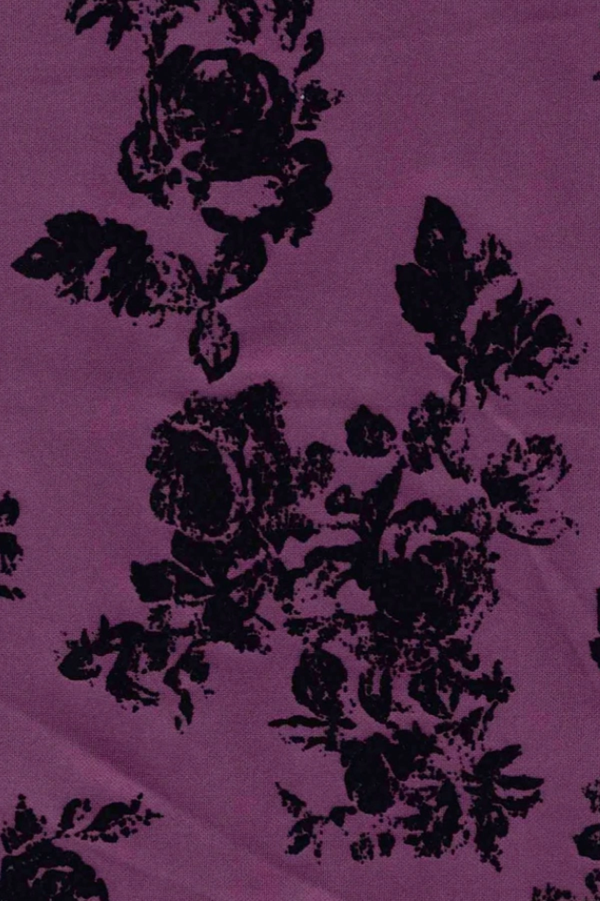 Flocked Rose Purple Fabric Mask
