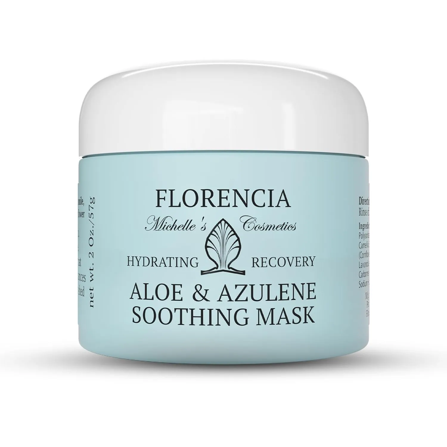 Florencia Aloe & Azulene Hydrating Gel Mask - Oil-Free Hydration for Dry, Dehydrated Skin - Soothing Recovery Mask with Hyaluronic Acid, Green Tea, Aloe & Azulene, 2 oz