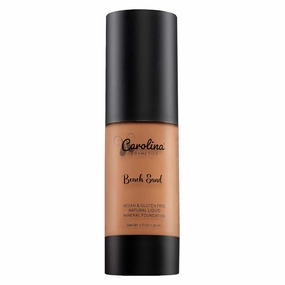 Foundation in Beach Sand Shade Plant-Based - Hydrating, Pore-Minimizing & Buildable Coverage - Vegan, Non-GMO, Paraben-Free - 1oz