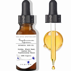 Frankincense Resin Infused Face Oil Organic Jojoba, Black Seed, Castor Facial Oil Anti Aging Serum Hydrating, Nourishing Miracle Moisturizer for Rrevitalized Radiant Glowing Skin