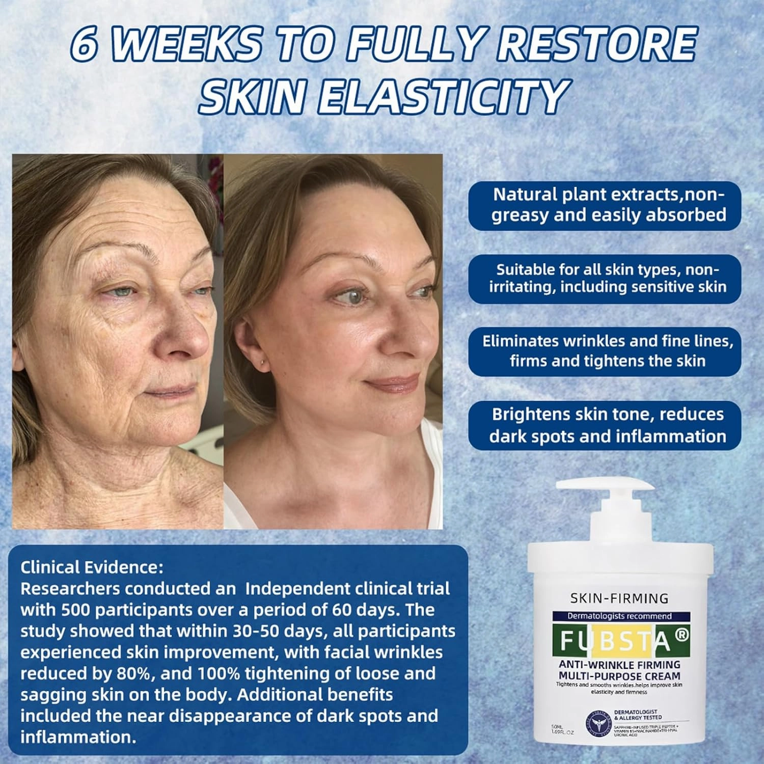 FubstaR Advanced Firming & Wrinkle-Reducing Cream-Restore Skin Elasticity,Fubsta Skin Firming Rejuvenating Serum Deep Hydration, Skin Firming Rejuvenation Cream for All Skin Types