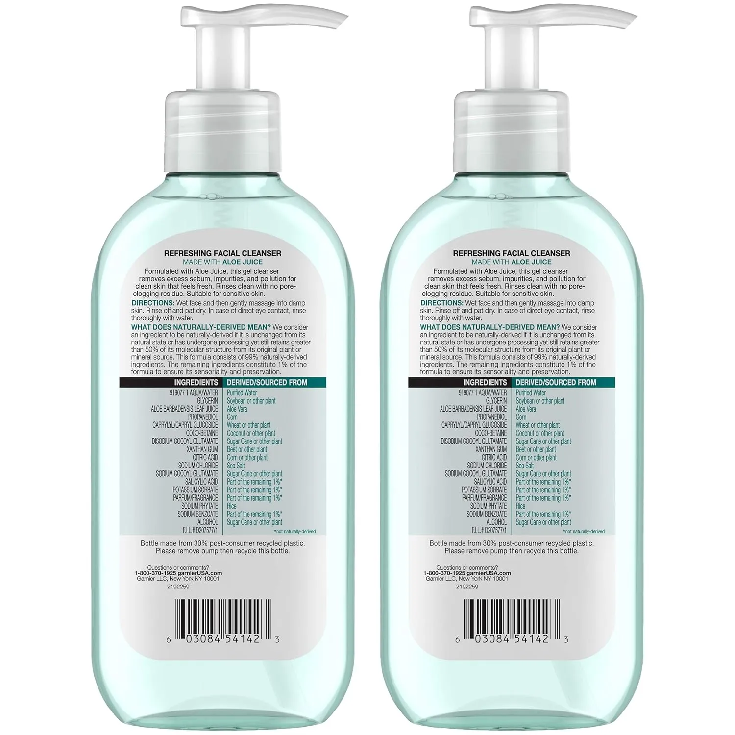 Garnier SkinActive Face Wash with Aloe Juice, For Dry Skin, 6.7 fl. oz (Packaging May Vary), 2 Count