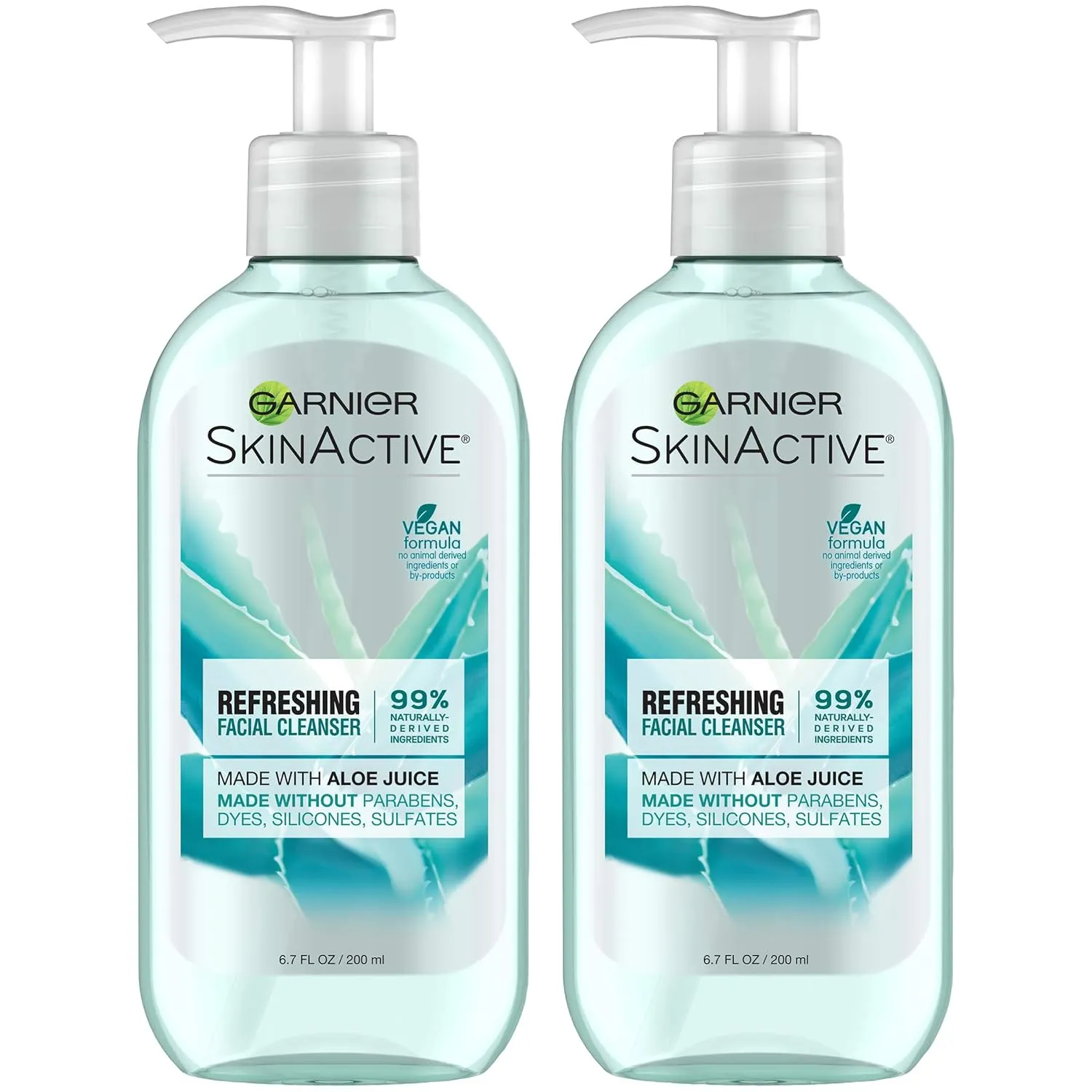 Garnier SkinActive Face Wash with Aloe Juice, For Dry Skin, 6.7 fl. oz (Packaging May Vary), 2 Count