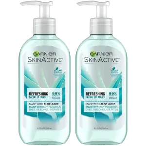 Garnier SkinActive Face Wash with Aloe Juice, For Dry Skin, 6.7 fl. oz (Packaging May Vary), 2 Count