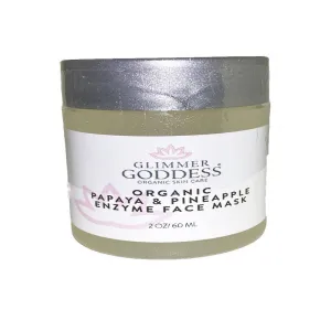 GLIMMER GODDESS Organic Face Mask – Hydrating & Exfoliating Papaya Pineapple Enzyme Mask, 2 oz