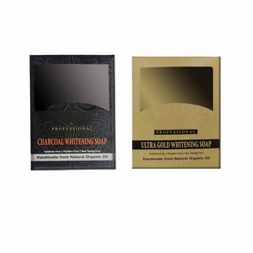 Gold whitening Soap & Charcoal whitening Soap for Men and Women,200 g (Pack of 2)