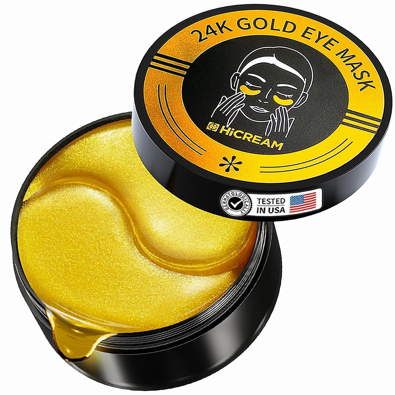 Golden Glow Under Eye Patches for Puffy Eyes - 60Pcs Eye Gels Rejuvenating Treatment for Dark Circles, Puffiness, Refreshing,Revitalizing Looks Less Tired