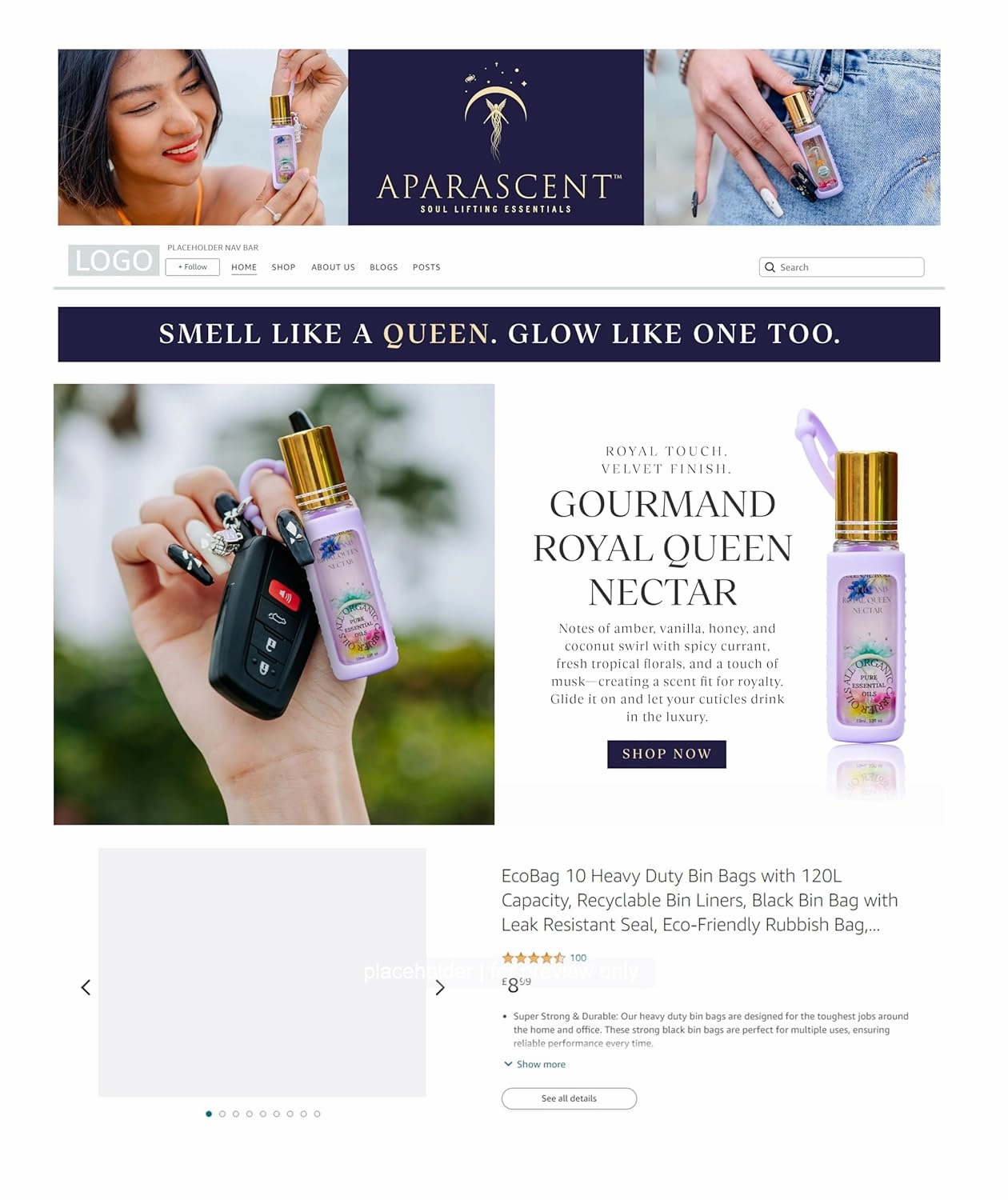 Gourmand Royal Queen Nectar Cuticle Oil Hydration & Strength w/Coconut, Jojoba & Rosehip for Dry Nails - Travel-Ready Roller, Moisturizing Boost Serum Treatment for Radiant Nail Growth