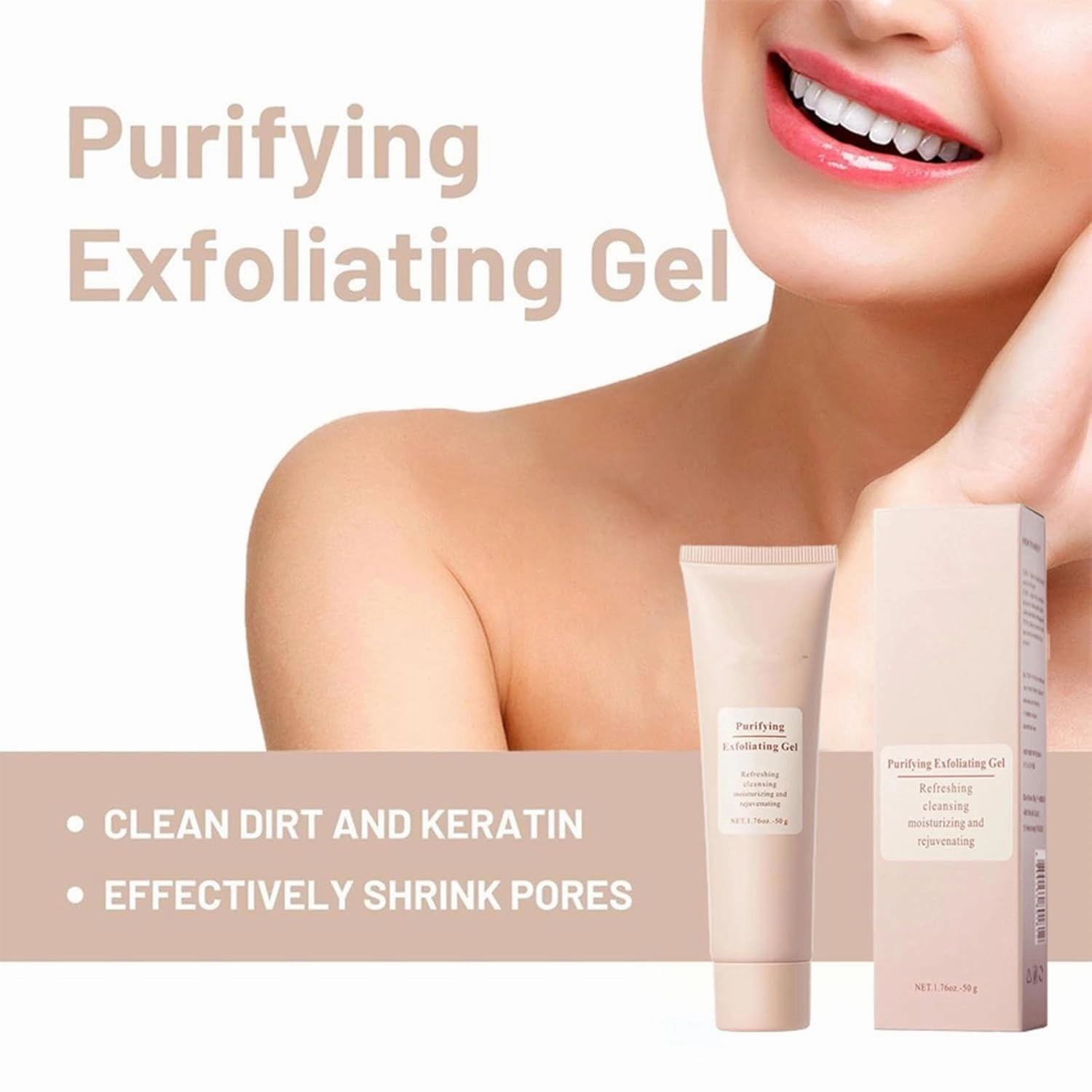 Grantadmit Exfoliating Gel, Grantadmit Purifying Exfoliating Gel, 𝐆𝐫𝐚𝐧𝐭𝐚𝐝𝐦𝐢𝐭 Skin Care, Facial Scrub for Body & Face, Moisturizing and Rejuvenating (2PCS)