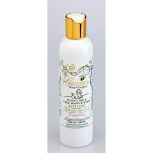 Grecian Organic Goat Milk Lotion for Women Plumeria Scent - Luxurious, Nourishing & Hydrating, 81% Organic with Aloe, Coconut Oil, Honey