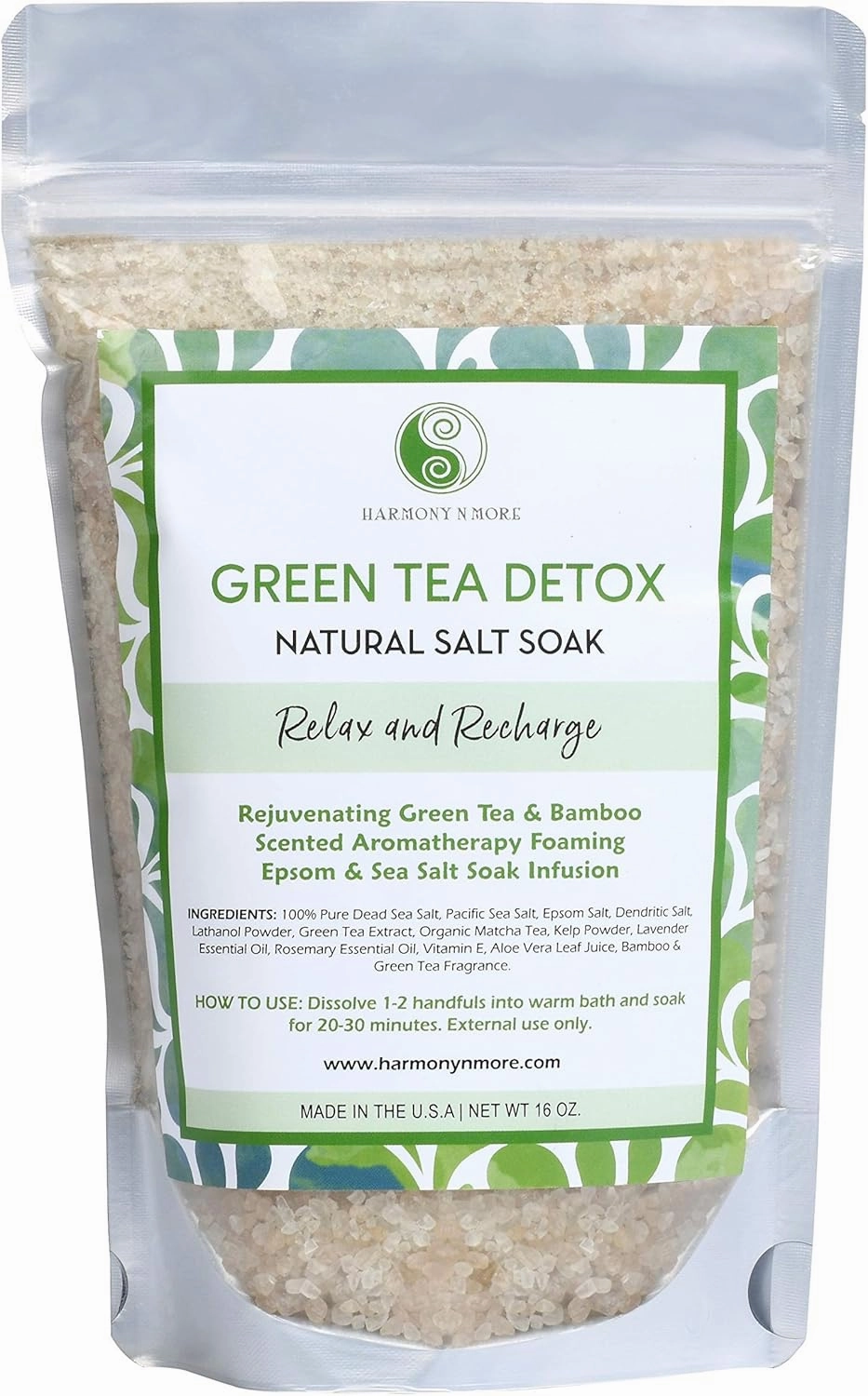 Green Tea Detox Infusion - Best Bath Sea Salt Mix - Rejuvenating Antioxidant - Balances and Relaxes The Body and Spirit