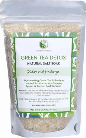Green Tea Detox Infusion - Best Bath Sea Salt Mix - Rejuvenating Antioxidant - Balances and Relaxes The Body and Spirit