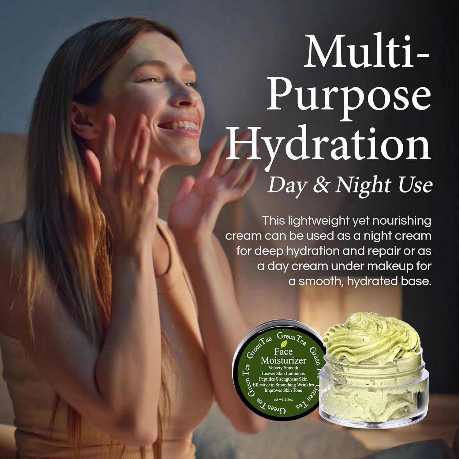 Green Tea Ultra Emollient Face Moisturizer, Facial Moisturizer for Deep Hydration, Hydrating Face Moisturizer for Anti-Aging, Firms Skin & Restores a Youthful Glow, 0.5 oz
