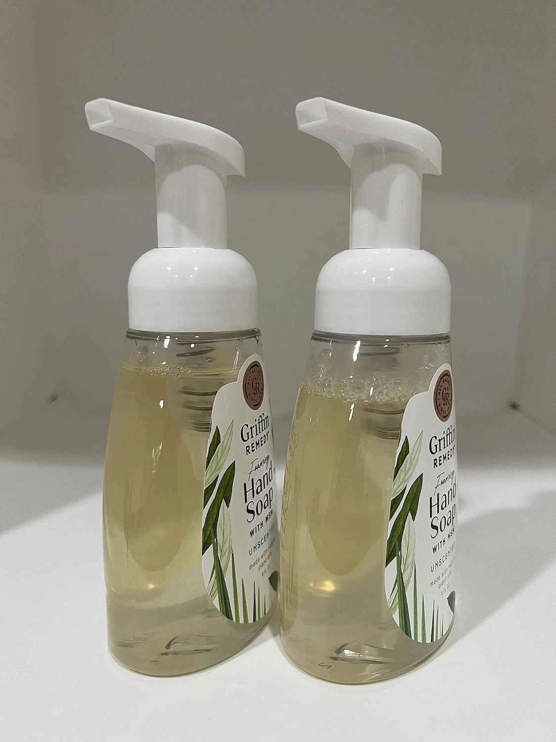 Griffin Remedy Foaming Hand Soap - Unscented with Organic MSM, Moisturizing, All-Natural, Paraben-Free, 8 fl oz, 2 count