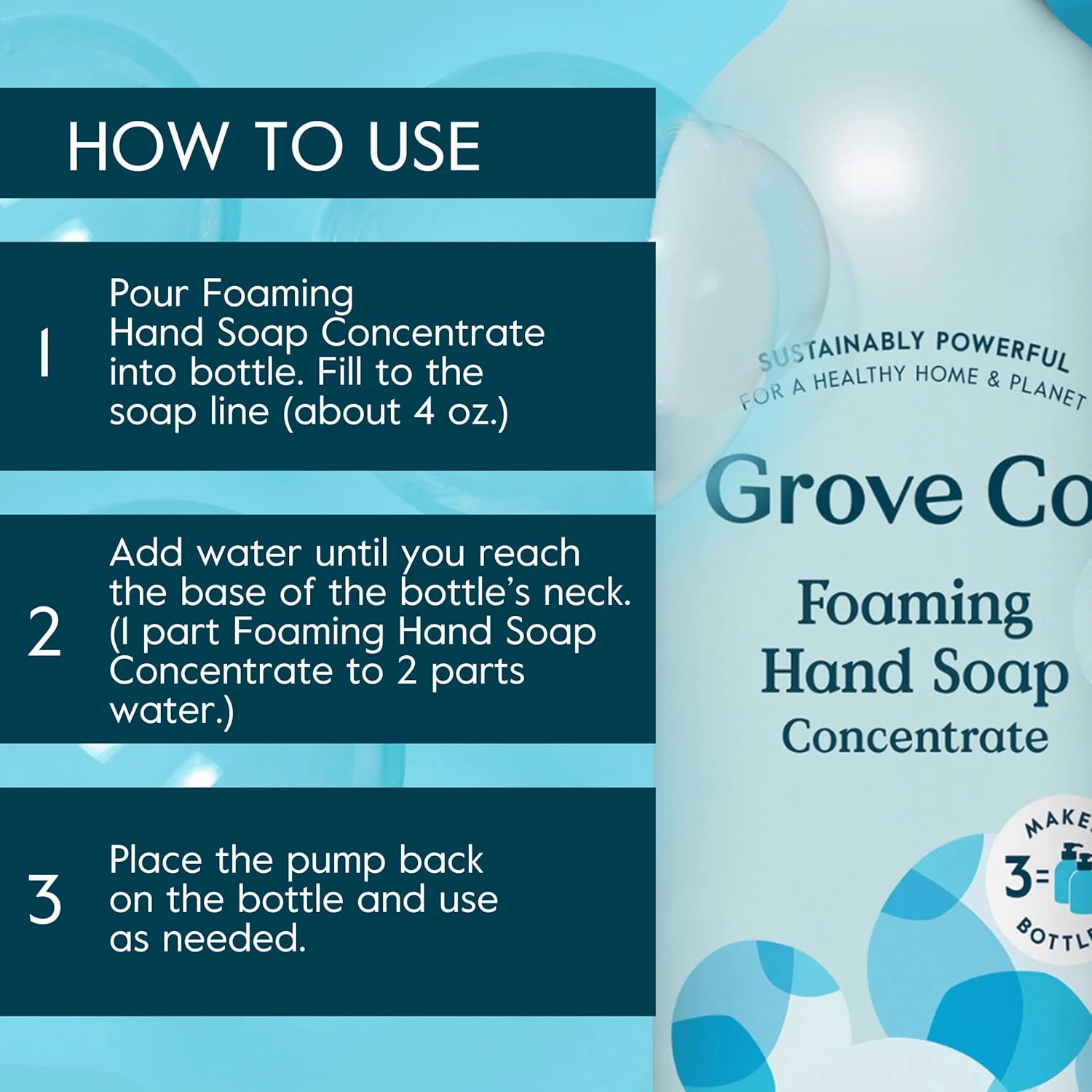 Grove Co. Hydrating Foaming Hand Soap Refills (2 x 12 Oz), Moisturizing Hand Wash, Fragrance-Free, No Plastic or Parabens, Cruelty Free, Free & Clear Unscented (Pack of 2)