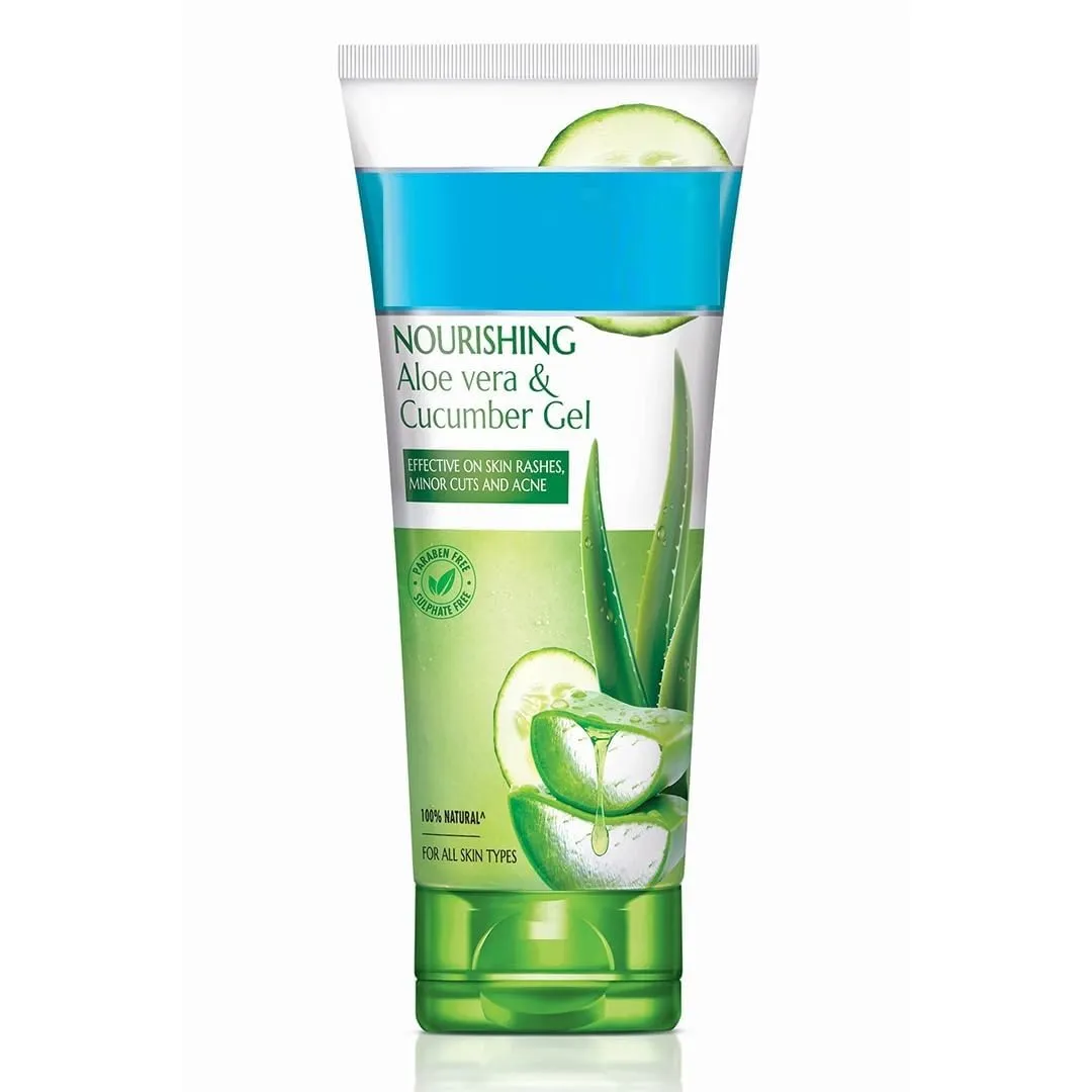 GT Naturals Nourishing Aloe Vera & Cucumber Gel| Protects from Acne, Cuts & Rashes|Refreshing & Soothing Care|Paraben free|For Oily, Dry, Normal, Combination & Sensitive Skin - 150 g