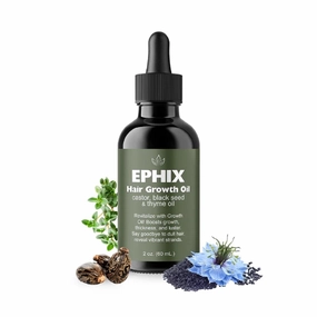 Hair Growth Oil, 2 oz, Natural 8-Oil Blend with Castor, Black Seed, Thyme for Hair Strengthening and Thickness