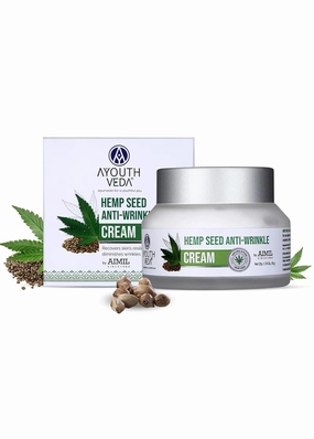 Hemp Seed Anti-Wrinkle & Anti-Aging Cream|With goodness of Basil, Lavender & Sandalwood Oil |Helps in Skin Nourishment | Deep Hydration (Pack of 1; 50