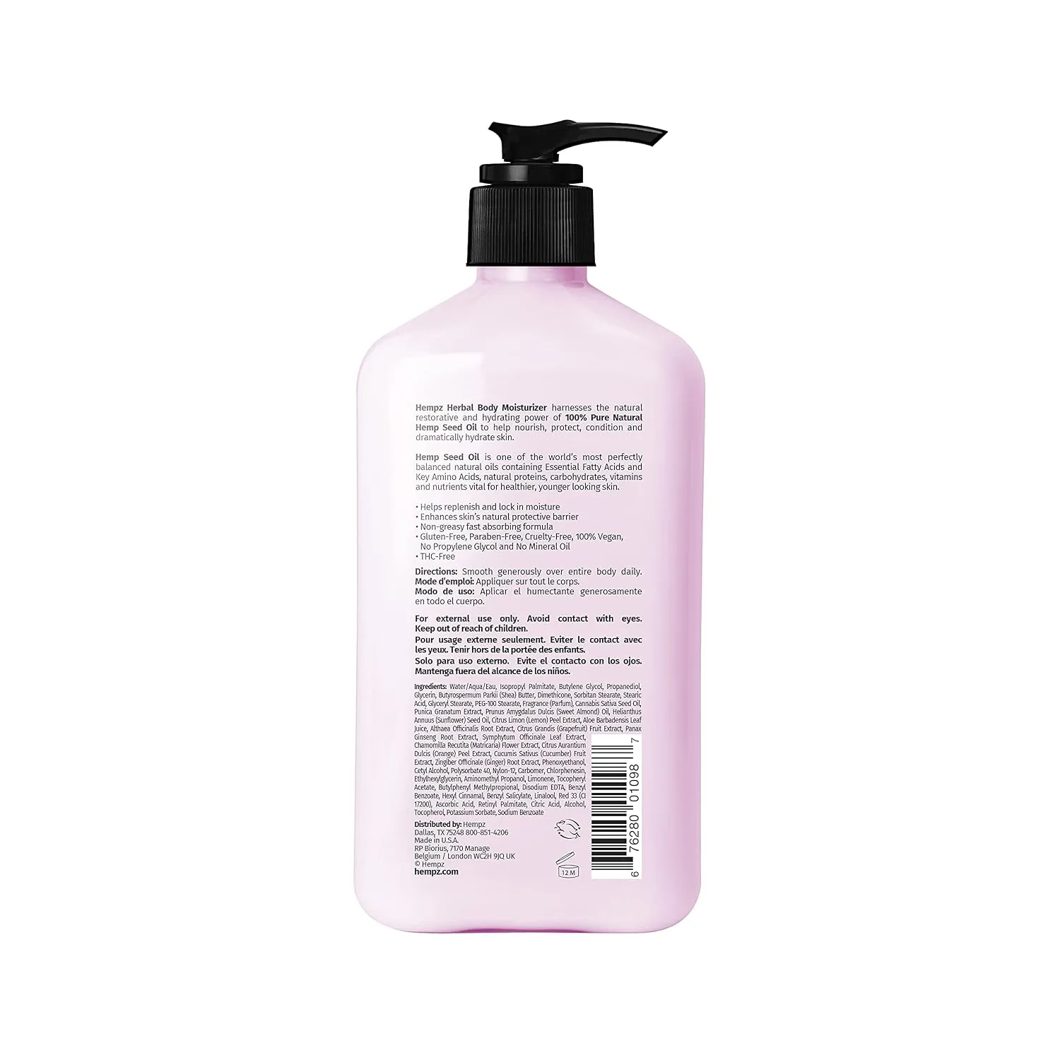 HEMPZ Body Lotion - Pomegranate - Bright Citrus - Daily Moisturizing Cream - 17oz