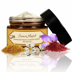 Herbs.. & Greens Kumkumadi Vitamin C Ceramide Complex with 24K Gold | Anti Aging Skin Brightening Moisturizer for Glow | Natural Face Cream for Woman & MenAll Skin Types