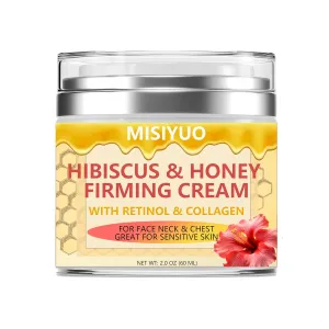 Hibiscus and Honey Firming Cream, Moisturizing and Hydrating Skin Tightening Cream, Neck Firming Cream, Reduce the Look of Neck Lines, Tightens & Smooths - With Collagen & Hyaluronic Acid 2 FL OZ