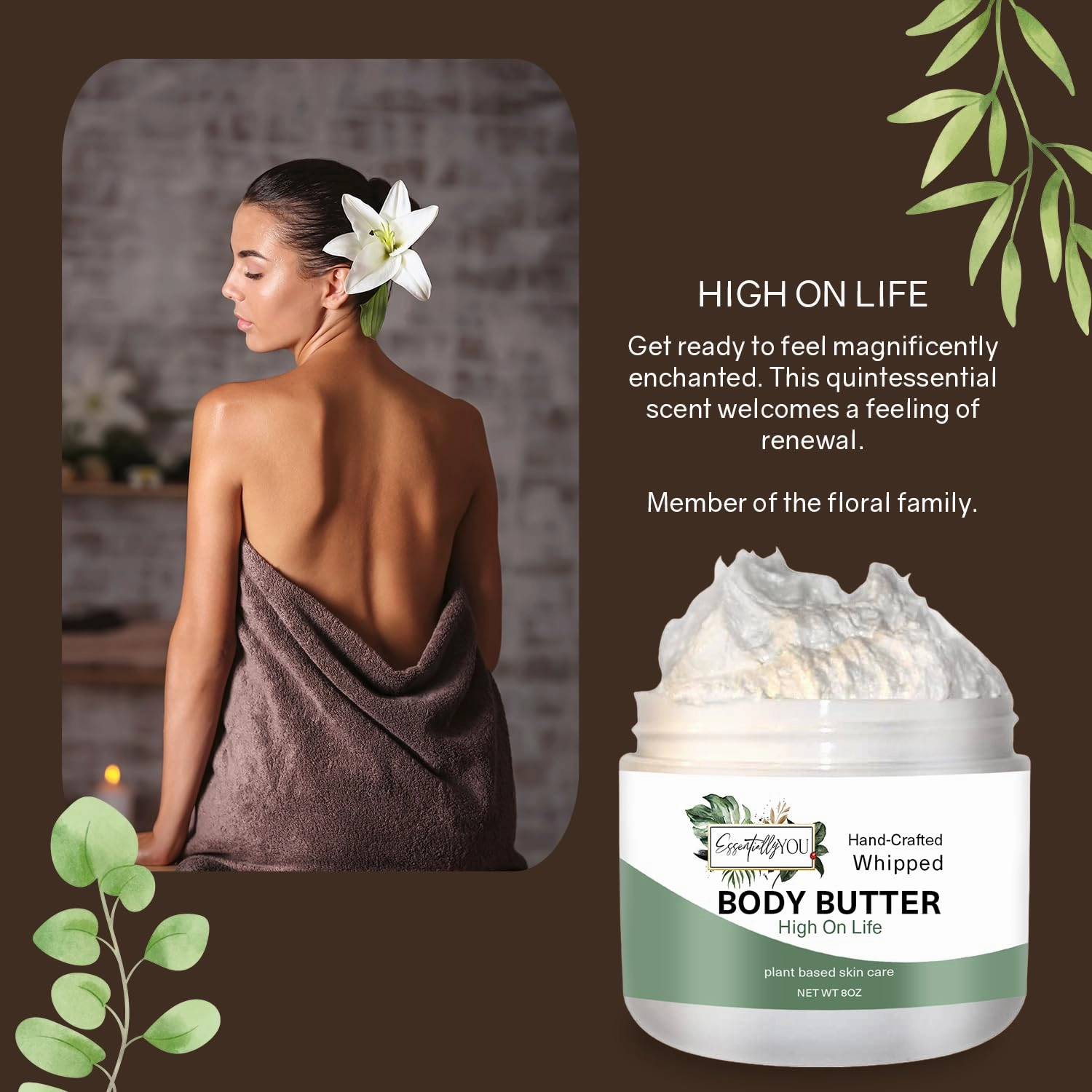 High On Life: Pineapple, Coconut, Lemon Zest,Vanilla, Whipped Body Butter| Nourishing Mango Butter, Grapeseed Oil, Rosehip Oil, Vitamin E |Moisturizer for Body, Feet & Hands 8oz.