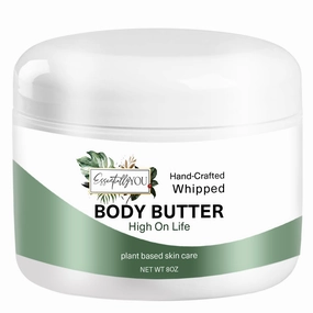 High On Life: Pineapple, Coconut, Lemon Zest,Vanilla, Whipped Body Butter| Nourishing Mango Butter, Grapeseed Oil, Rosehip Oil, Vitamin E |Moisturizer for Body, Feet & Hands 8oz.