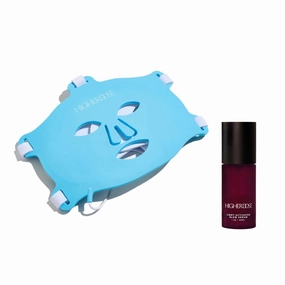 HigherDOSE Red Light Therapy Face Mask & Light-Activated Glow Serum - Cordless LED Facial Light Therapy Promotes Cellular Renewal & Glowing Skin - Collagen Face Serum Boosts Infrared Benefits (2 Pcs)