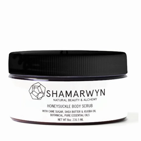 Honeysuckle Body Scrub Exfoliator Natural Organic Cane Sugar Shea Butter Jojoba for Silky Skin 4oz