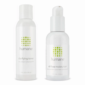 Humane Clarifying Toner and Oil-Free Moisturizer Bundle - Acne Treatment for All Skin Types