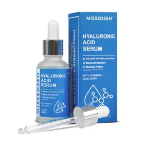 Hyaluronic Acid Serum With Collagen and Vitamin E Deep Hydration Nourishing and Moisturizing Firming Suitable For Liquid Late-night People Sensitive Skin1floz/30ml