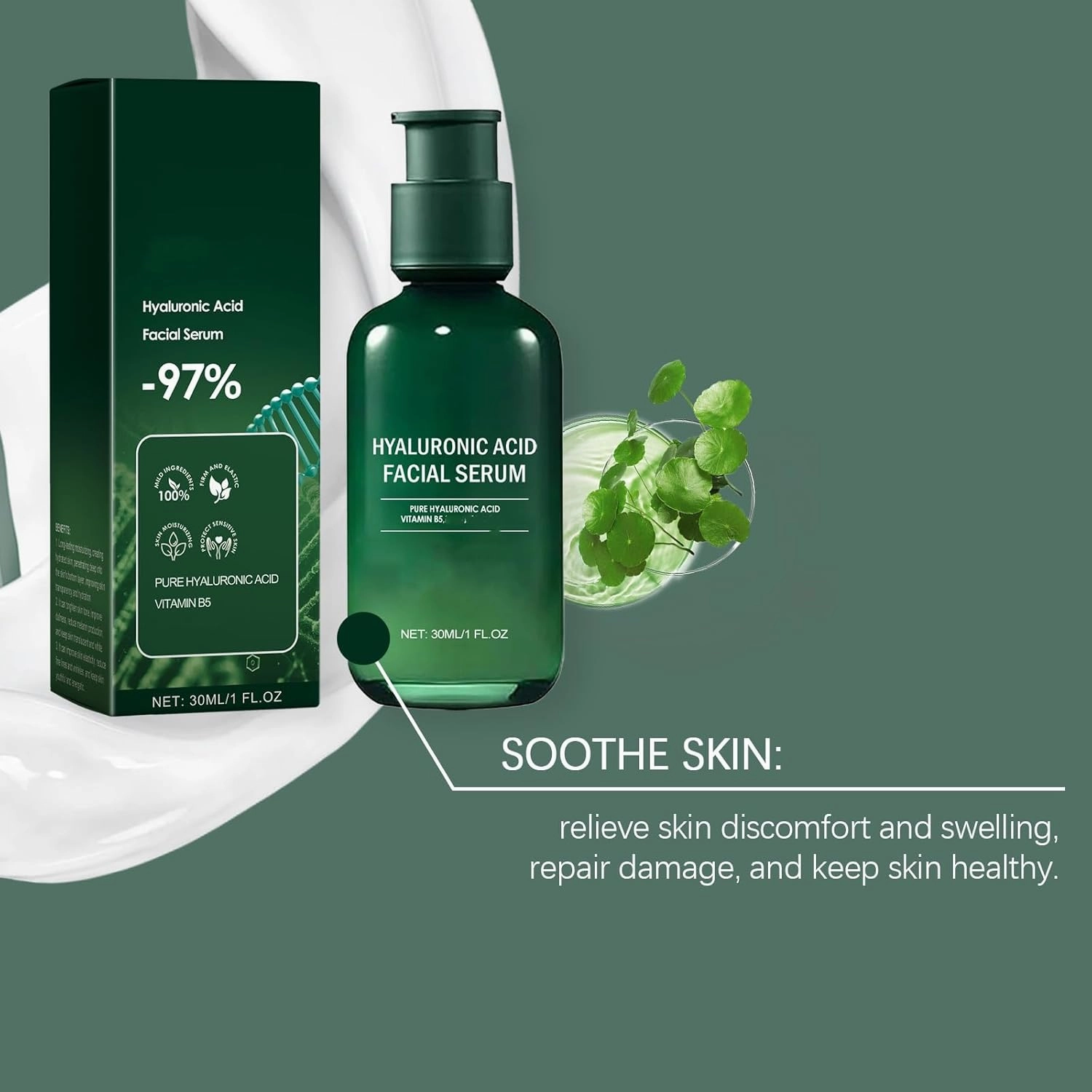 Hyaluronic Acid Facial Serum, Skin Firming Rejuvenating Serum, Hyaluronic Acid Facial Serum for Women Face Moisturizing and Firming Skin (2PCS)