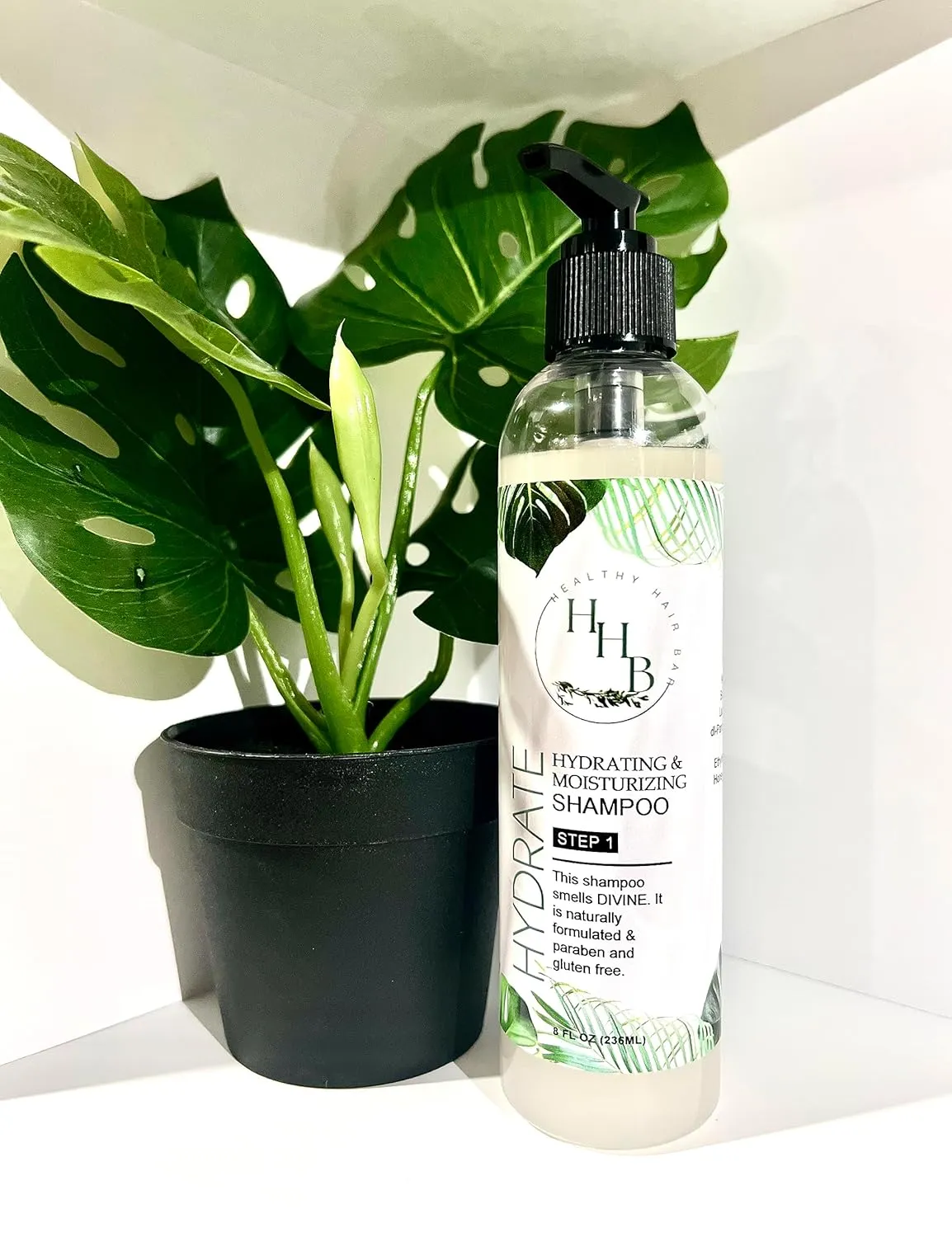 Hydrating & Moisturizing Shampoo for Natural Hair, Kinky Hair, Curly Hair, 4c Hair - Contains Aloe Vera Juice, Castor Seed oil, Kosher Vegetable Glycerin, Honey, Rice bran Oil 8oz