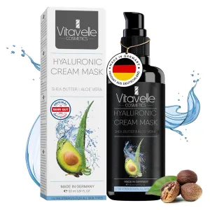 Hydrating Face Mask – Hyaluronic Acid Moisturizer Mask Firming with Avocado Oil, Shea Butter, Aloe Vera and Jojoba Oil – Vegan Face Mask with No Parabens – Hydrating Face Masks Anti Aging