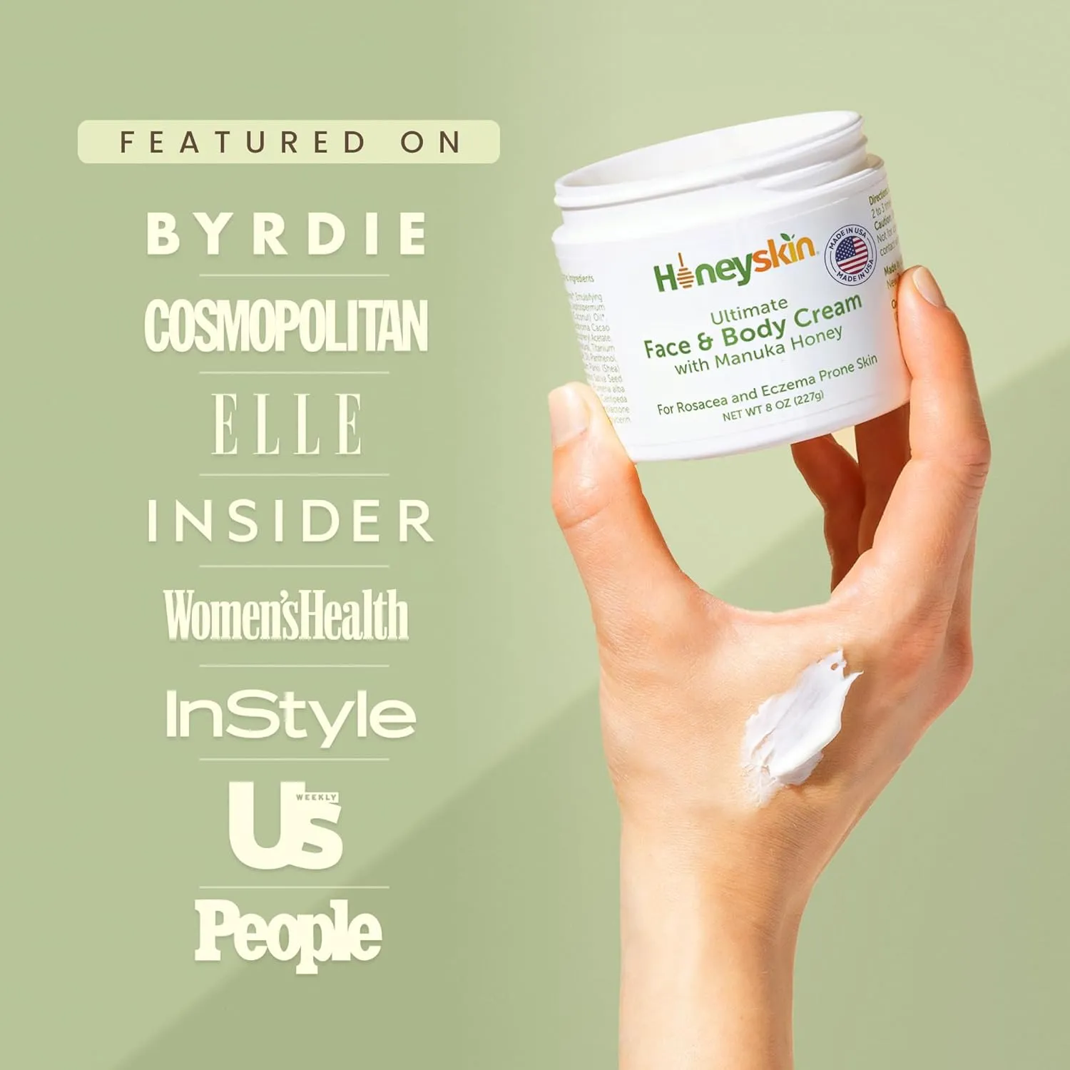 Hydrating Face Moisturizer & Body Cream with Manuka Honey Cream - Organic Face Moisturizer with Honey for Extremely Dry Skin - for Dry & Itchy Skin, Rosacea & Eczema Prone Skin 4oz