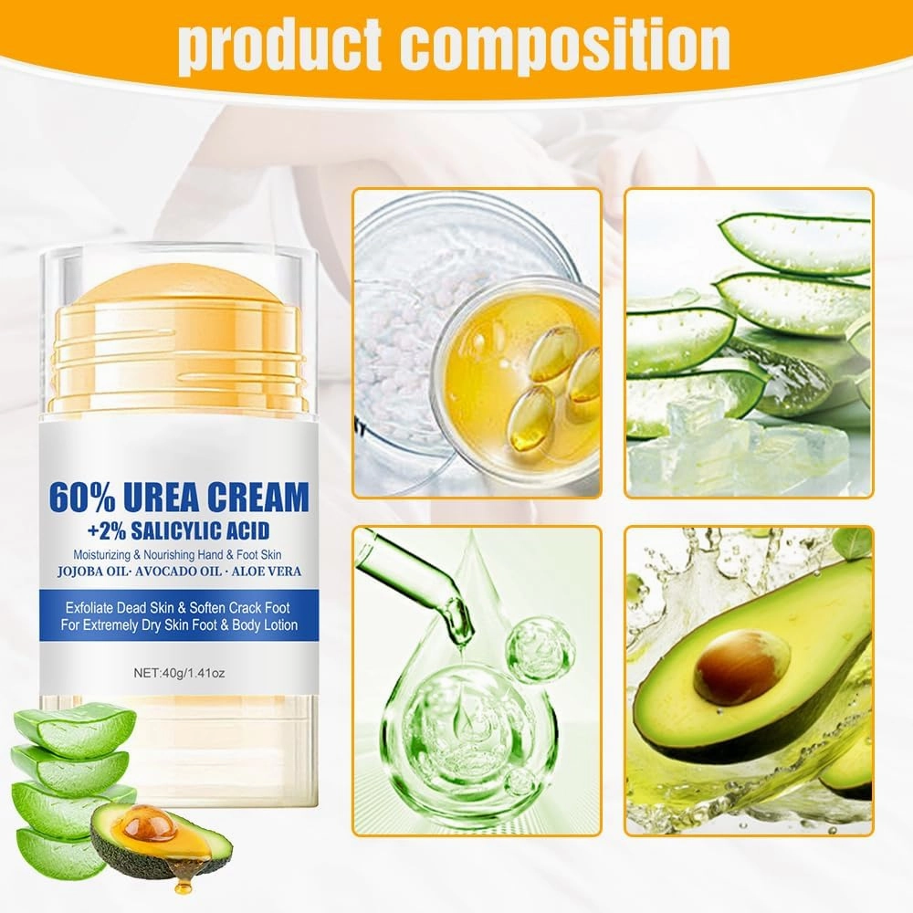 Hydrating and Anti-Cracking Foot Cream,Urea Foot Cream 60 Perc,2025 Moisturising and Relieves Cracking and Dryness Feet CReam for Daily Care Callused, Feet, Knee, Elbow (2 pcs, 1)