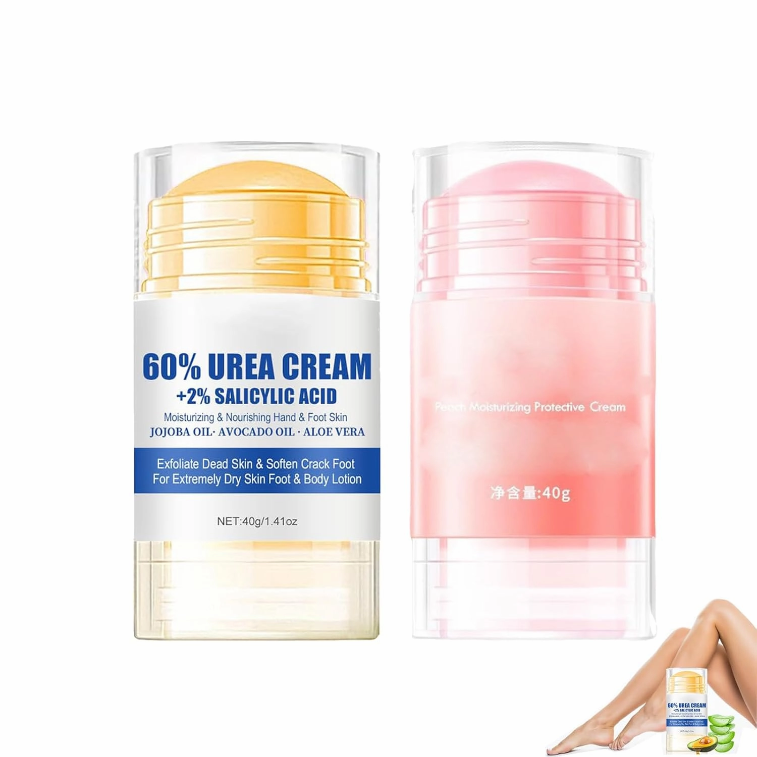 Hydrating and Anti-Cracking Foot Cream,Urea Foot Cream 60 Perc,2025 Moisturising and Relieves Cracking and Dryness Feet CReam for Daily Care Callused, Feet, Knee, Elbow (2 pcs, 1)