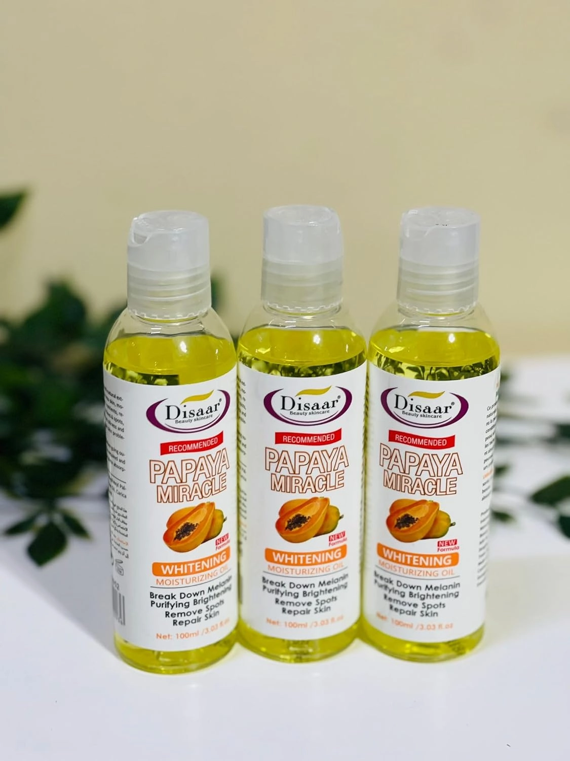 Hydrating Body Massage Oil with Papaya & Aloe Vera, 100ml Pack of 3