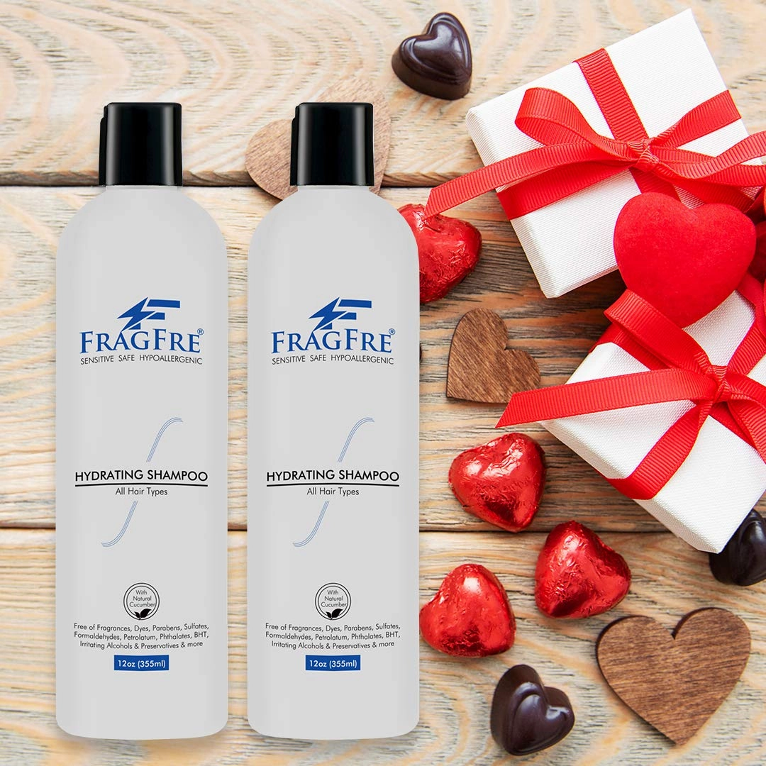 Hydrating Sensitive Skin Shampoo 12oz (2-Pack Gift Set) - Sulfate Free Shampoo Fragrance Free Paraben Free - Color Safe Hypoallergenic Mild Hair Cleanser - Gluten Free Vegan - Natural Cucumber
