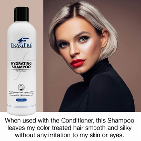 Hydrating Sensitive Skin Shampoo 8 oz - Sulfate Free Shampoo Fragrance Free Paraben Free - Color Safe Hypoallergenic Mild Hair Cleanser - Gluten Free Vegan - Natural Cucumber