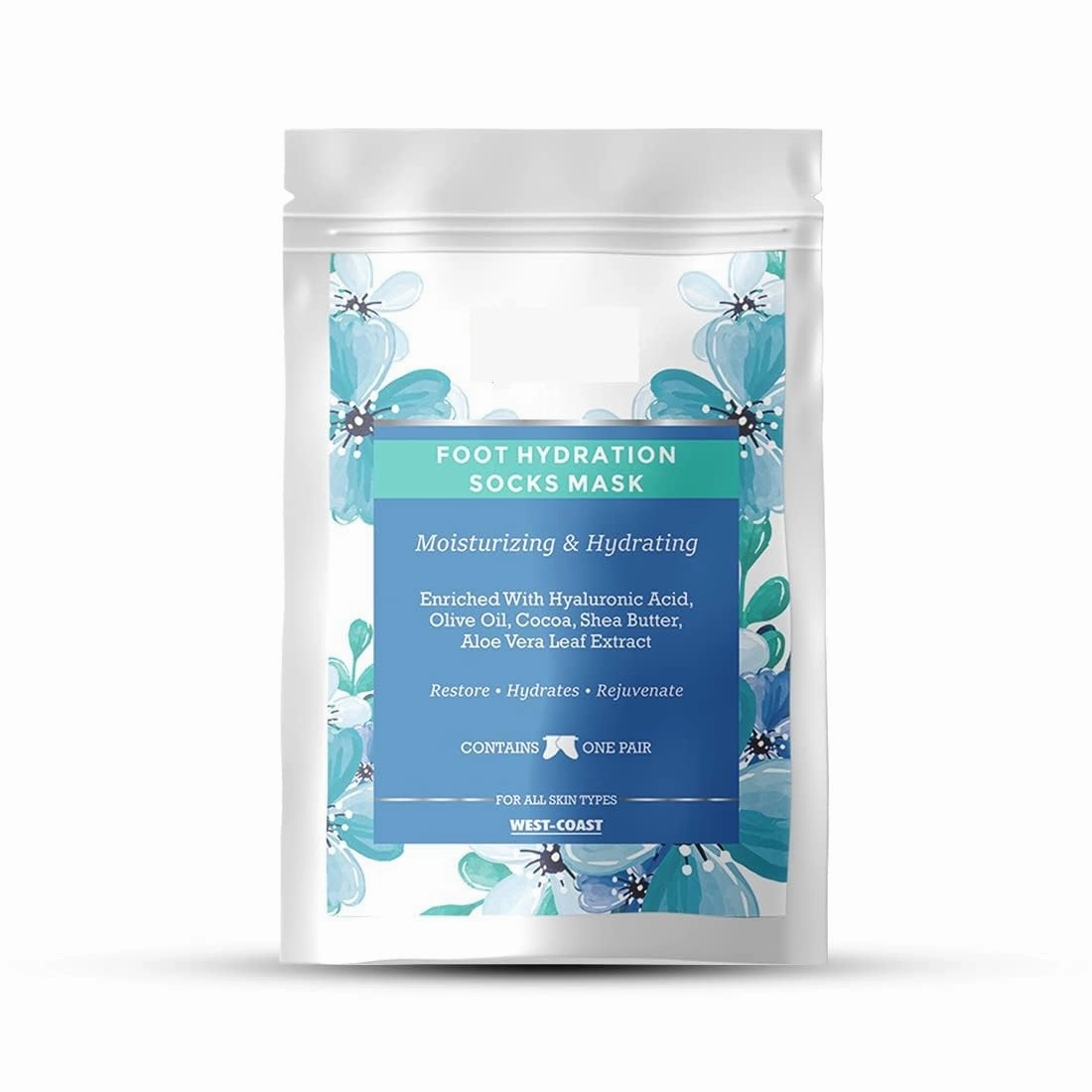 Hydration Socks Mask with Hyaluronic Acid, Olive Oil, Cocoa, Shea Butter and Aloe Vera