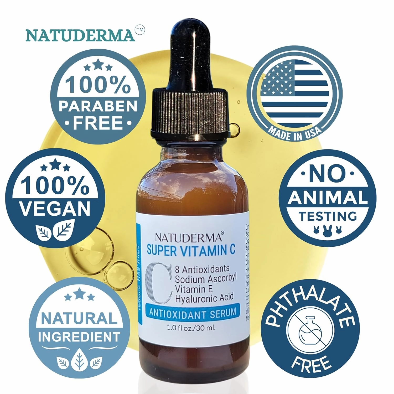 Hydrodermabrasion Solutions Set | Brightening Rejuvenating Serum for Hydro Dermabrasion Machine and Oxygen Facial, Bright-Renew of 16oz | and Super Vitamin C Serum of 1oz by Natuderma
