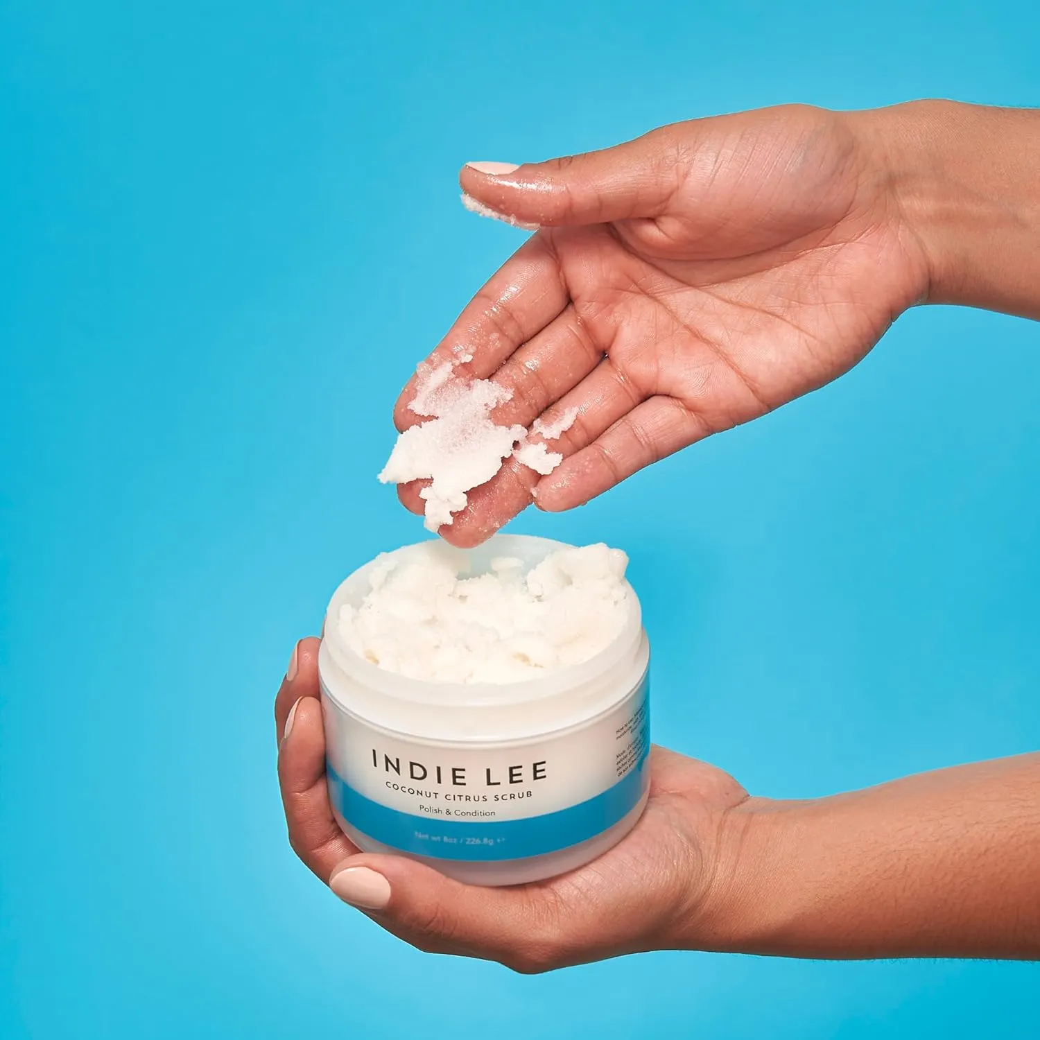 Indie Lee Citrus & Coconut Body Scrub - Hydrating Body Exfoliator & Sugar Scrub with Coconut Oil   Jojoba Oil for Dry Skin - All Over Lemon, Vanilla & Lemongrass Exfoliating Scrub (8oz)