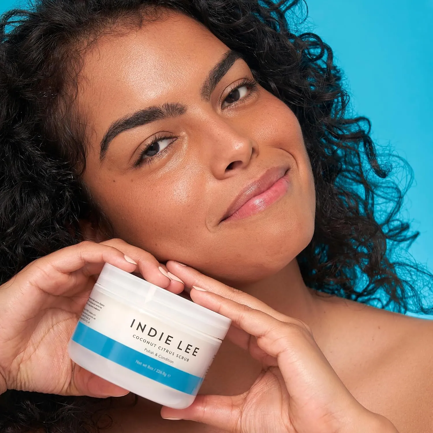Indie Lee Citrus & Coconut Body Scrub - Hydrating Body Exfoliator & Sugar Scrub with Coconut Oil   Jojoba Oil for Dry Skin - All Over Lemon, Vanilla & Lemongrass Exfoliating Scrub (8oz)