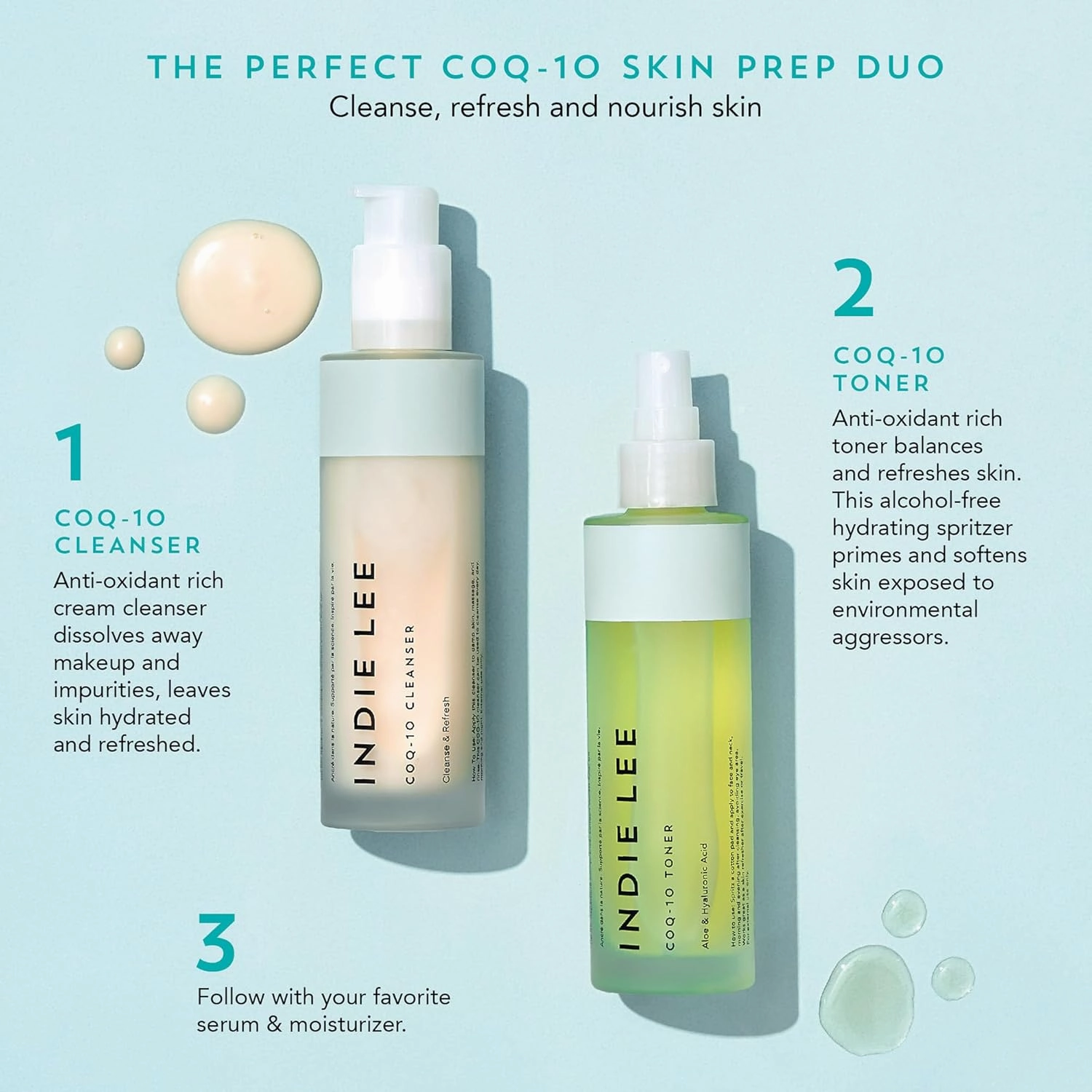 Indie Lee Coq 10 Cleanser - Cream-to-Milk Facial Cleanser Enriched with Hydrating Grape Seed & Jojoba Oil and Soothing Aloe Vera for a Nourished, Healthy Glow (125 Fl Oz)