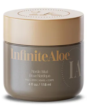 InfiniteAloe Nordic Mud Face Mask Skin Care Treatment, Peat   Charcoal   Aloe Vera   HA Combined, Suitable for All Skin Types - 4oz.